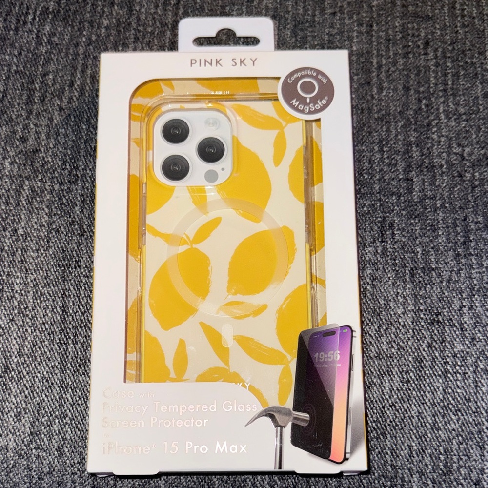 Yellow Lemon Pattern Case for iPhone 15 Pro Max